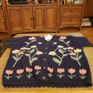 Northern Reflection NWT Cardigan Navy Floral Sm P
